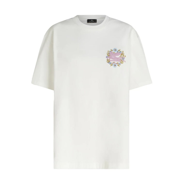 Koszulka z haftem kwiatowym Pegasus Etro