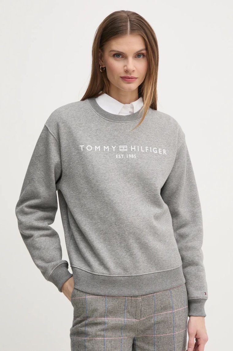 Tommy Hilfiger bluza damska kolor szary z nadrukiem