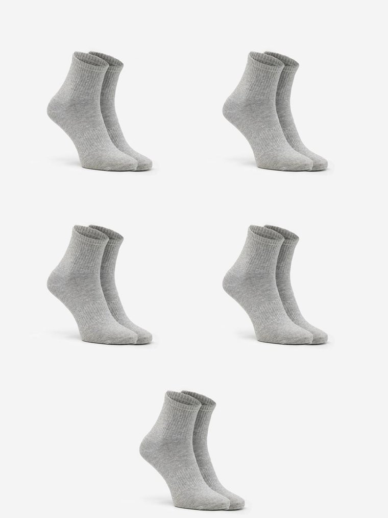 Zestaw 5 Par Krótkich Skarpet Męskich Szarych Urban Socks No Logo