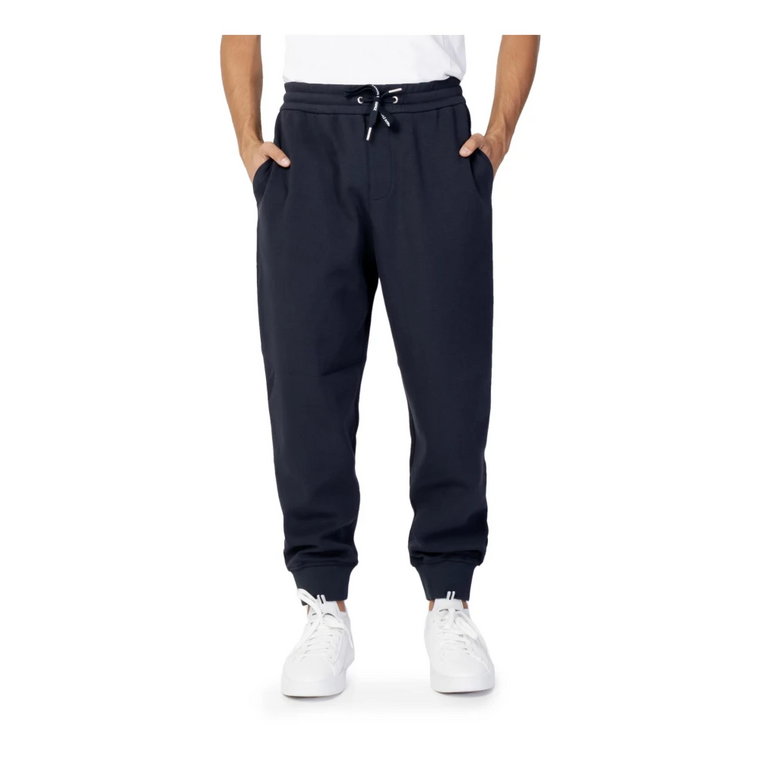 Niebieskie proste spodnie z sznurówkami Armani Exchange