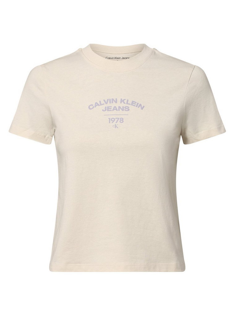 Calvin Klein Jeans - T-shirt damski, beżowy