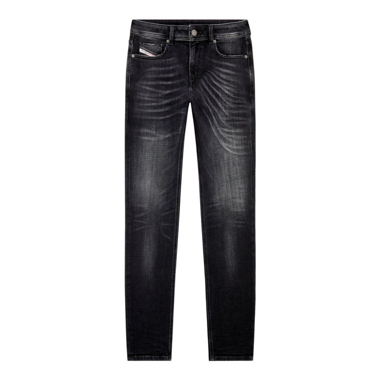 Punk Rock Slim-Fit Czarne Jeansy Diesel