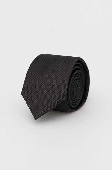 HUGO krawat jedwabny 50468196 kolor czarny
