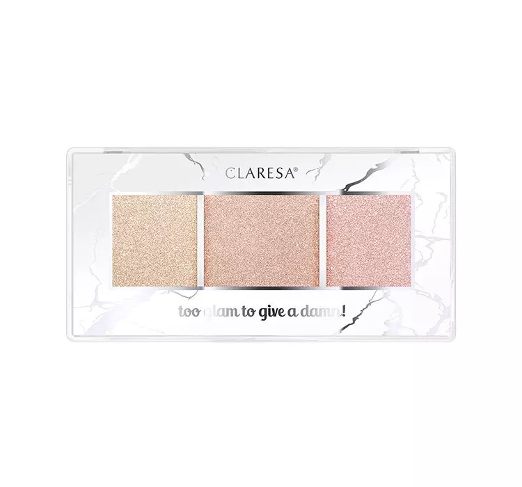 CLARESA TOO GLAM TO GIVE A DAMN PALETA ROZŚWIETLACZY 12 GOLDEN GLOW 12,5G