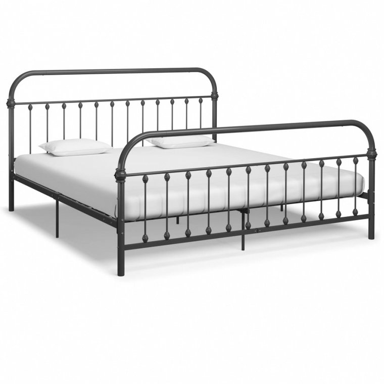 Rama łóżka, szara, metalowa, 180x200 cm kod: V-284509