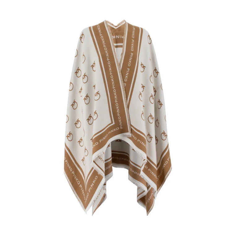 Love Birds Jacquard Cape Poncho Pinko