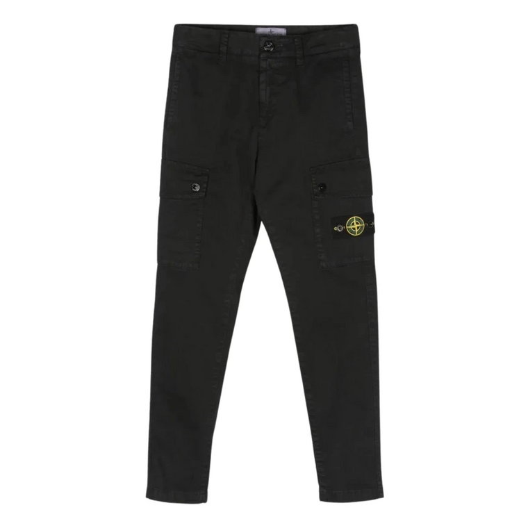 Czarne Spodnie Cargo Stone Island