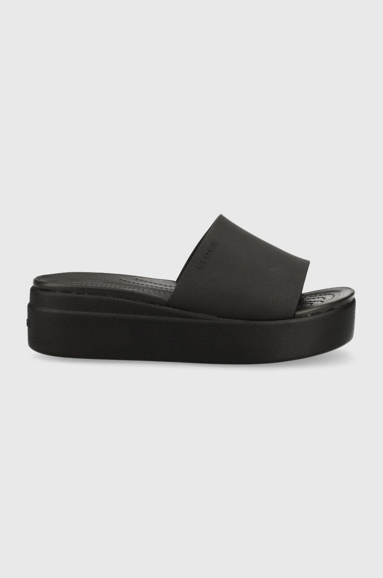 Crocs klapki Brooklym Slide damskie kolor czarny na platformie 205669