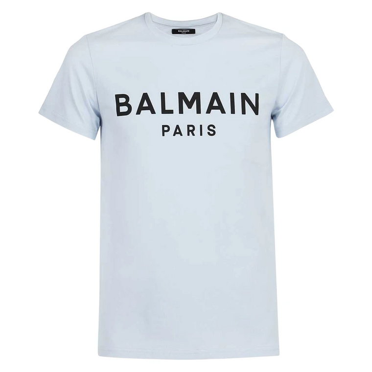 Kultowy T-shirt z Logo z Bawełny dla Mężczyzn Balmain