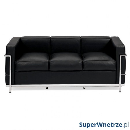 Sofa trzyosobowa Kubik czarna skóra TP kod: 5902385701525