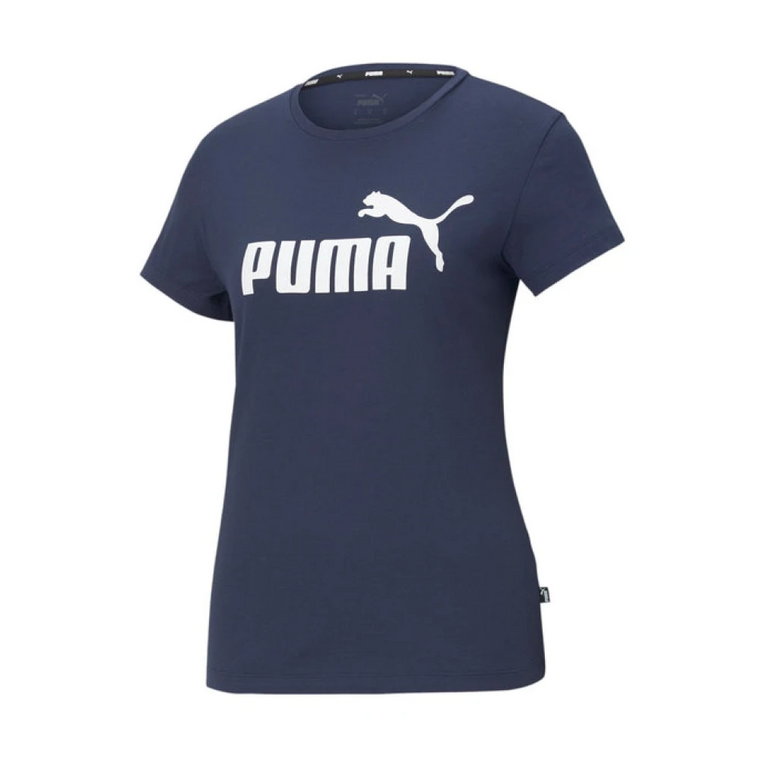 Niebieska koszulka z nadrukiem logo Puma