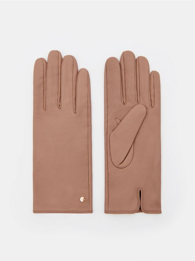 Mohito - Skórzane rękawiczki - beżowy