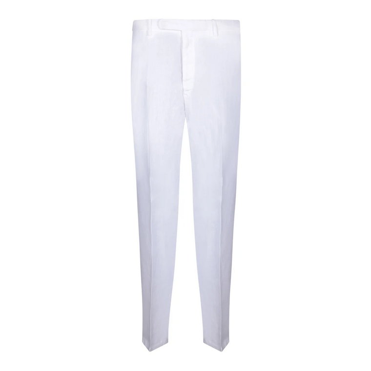 Białe Spodnie Regular Fit Kieszenie boczne Boglioli