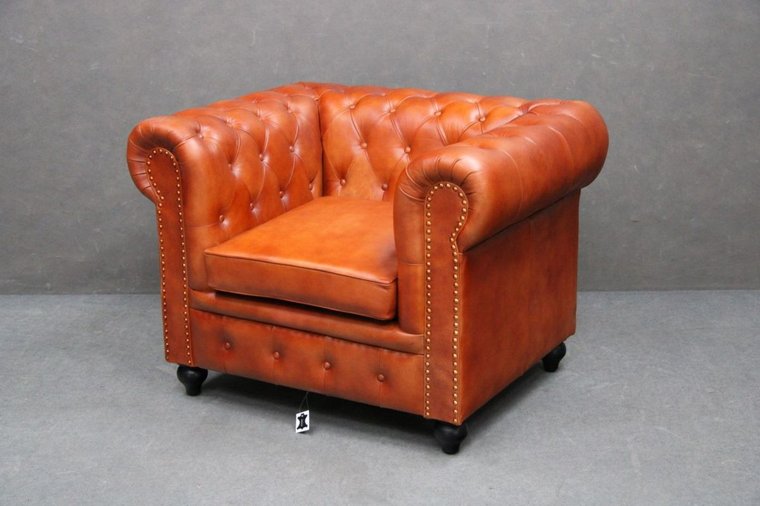 Fotel Skórzany Chesterfield Skóra Naturalna B 6266