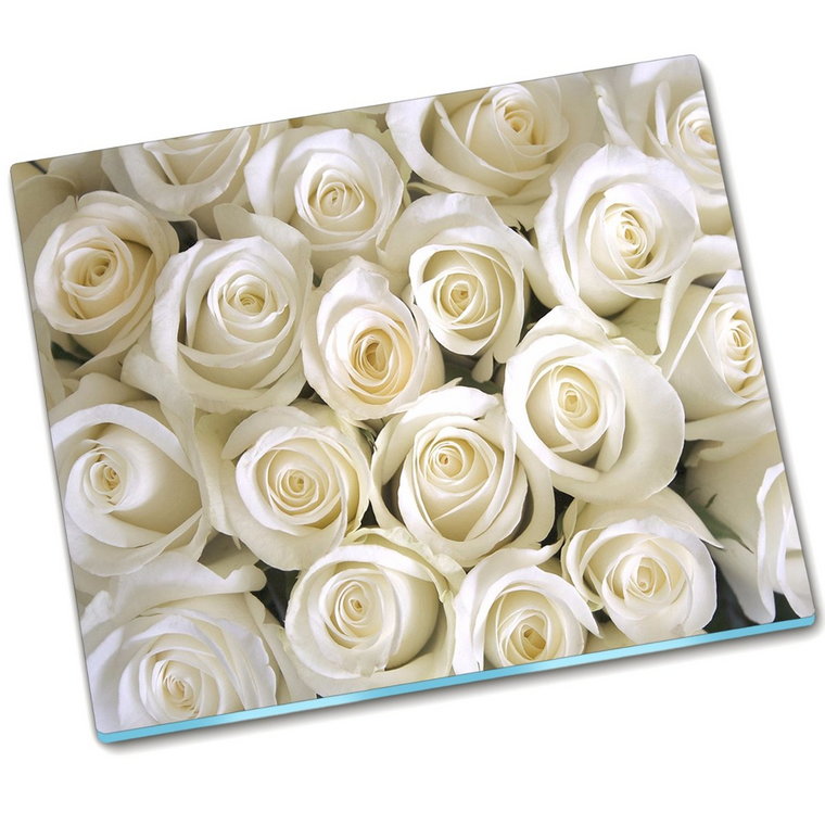 Płyta ochronna szklana Białe róże - 60x52 cm