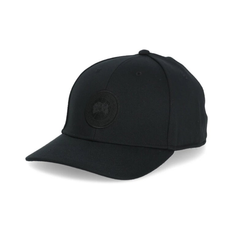 Czarna czapka baseballowa z haftowanym logo Canada Goose
