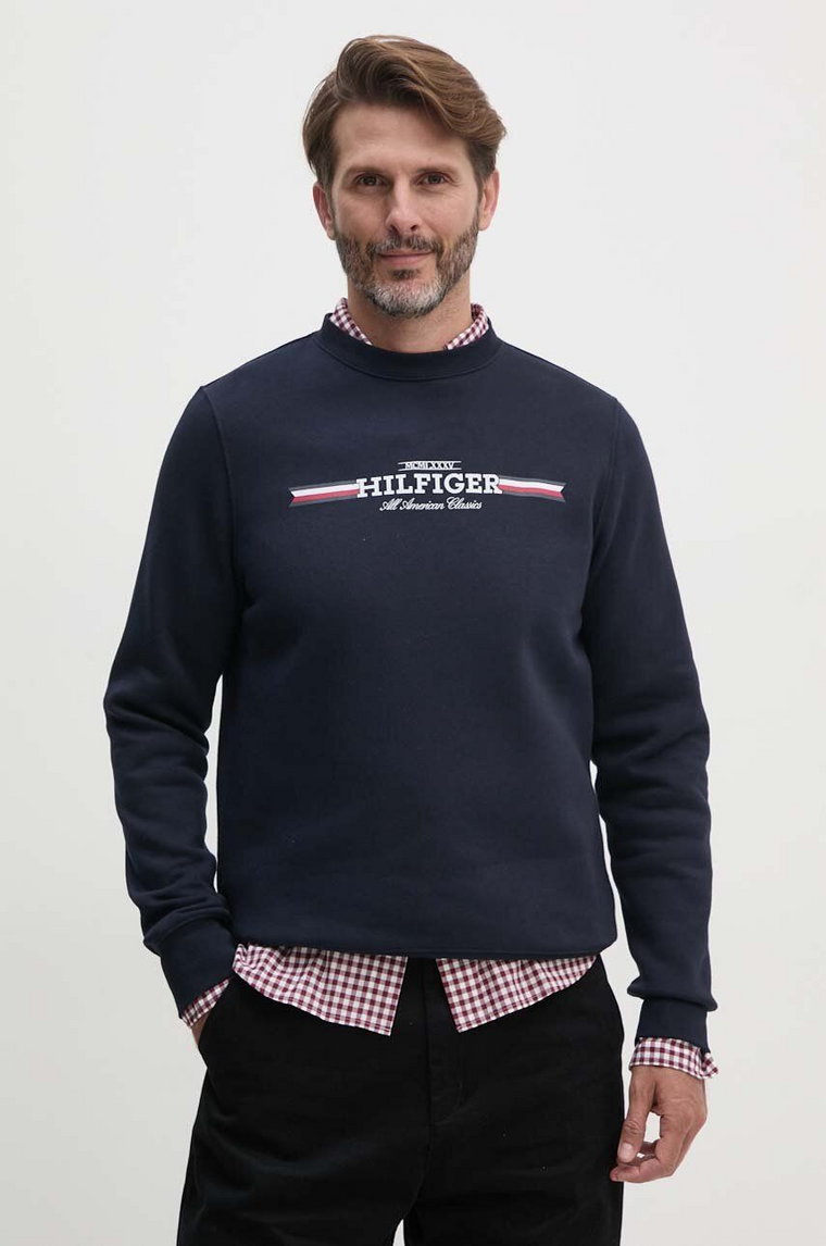 Tommy Hilfiger bluza męska kolor granatowy z nadrukiem MW0MW35530