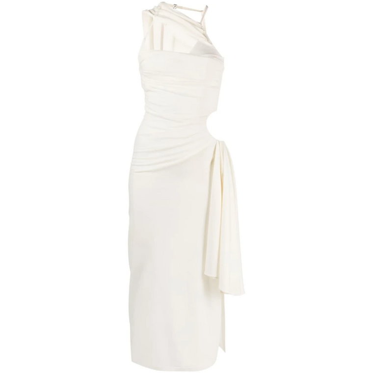 Biała Asymetryczna Sukienka Abanada Jacquemus