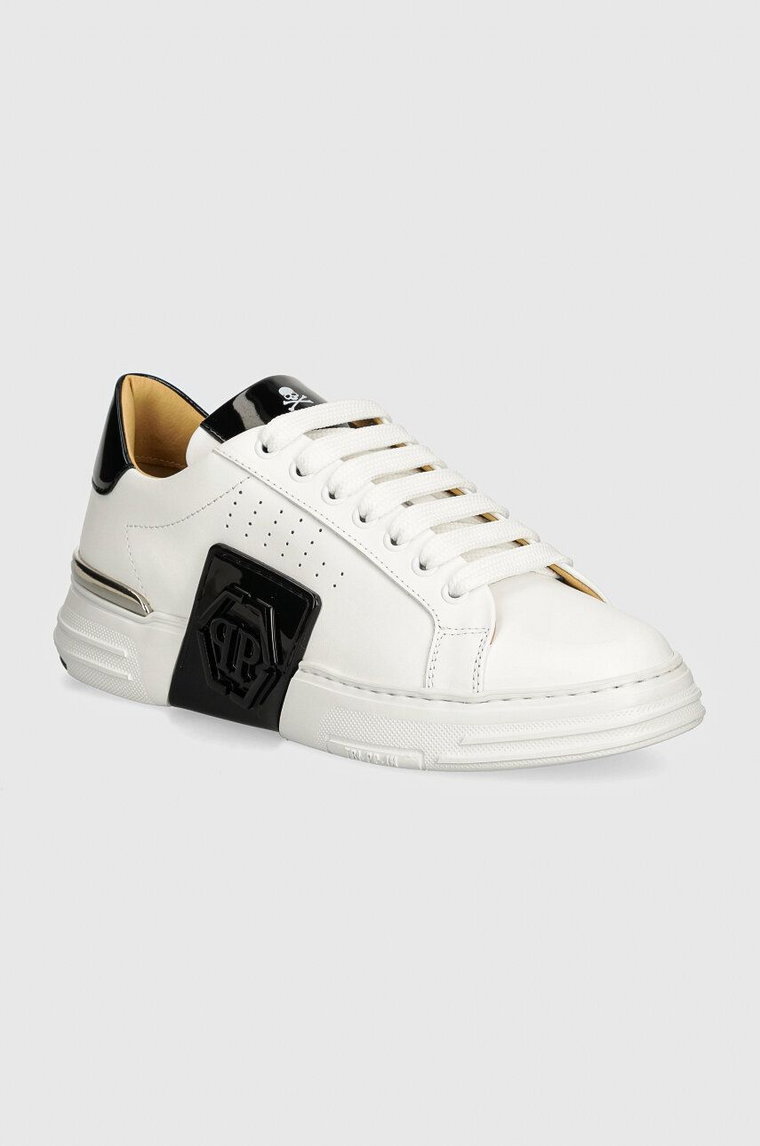 Philipp Plein sneakersy skórzane Hexagon Phantom Kicks kolor biały USC0565 PLE025N 01