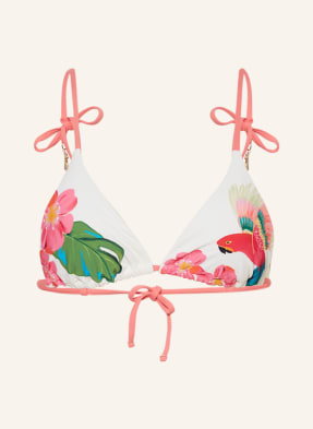 Seafolly Góra Od Bikini Trójkątnego Tropical Z Ozdobnymi Perełkami weiss