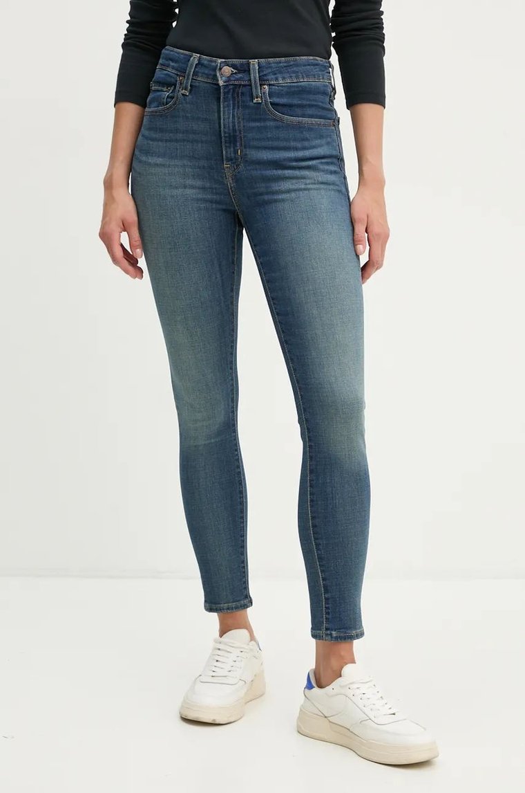 Levi's jeansy 721 HIGH RISE SKINNY damskie kolor granatowy