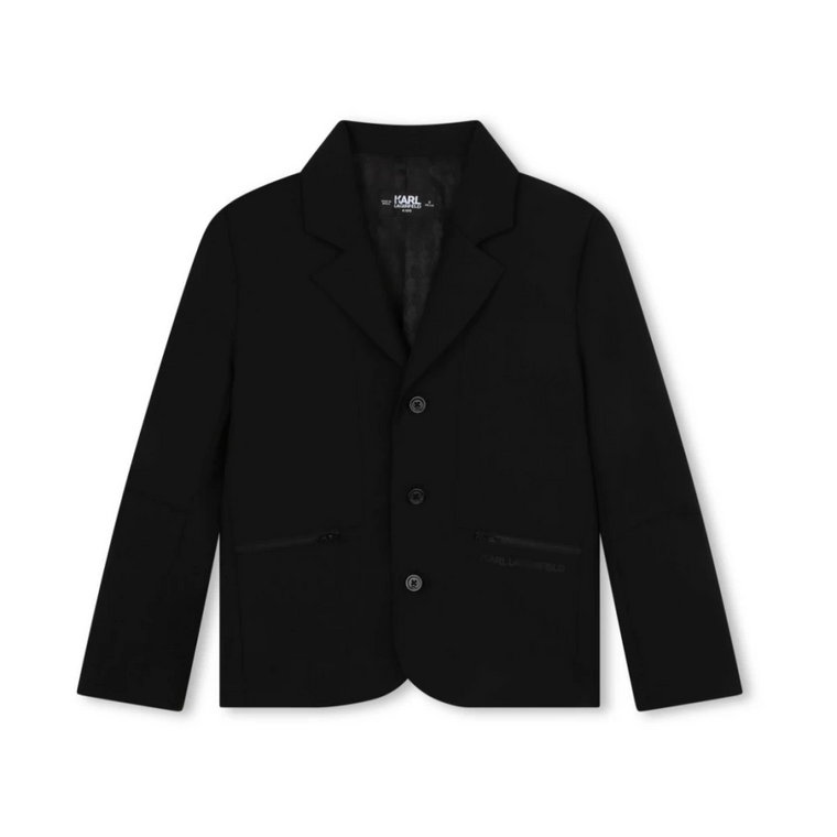 Czarna wełniana kurtka chłopięca Karl Lagerfeld