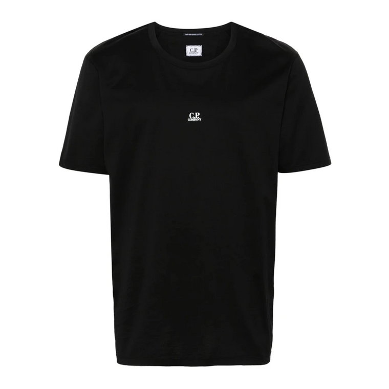 Czarna Bawełniana T-shirt z Okrągłym Dekoltem C.p. Company
