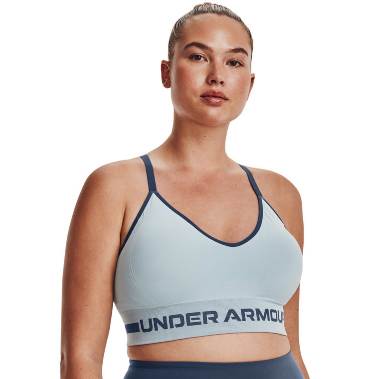 Biustonosz treningowy UNDER ARMOUR UA Seamless Low Long Bra - miętowy