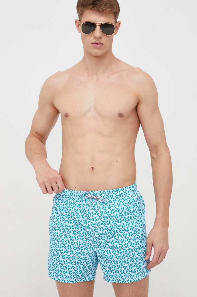 Pepe Jeans szorty kąpielowe P PRINT SWIMSHORT kolor turkusowy PMB10394