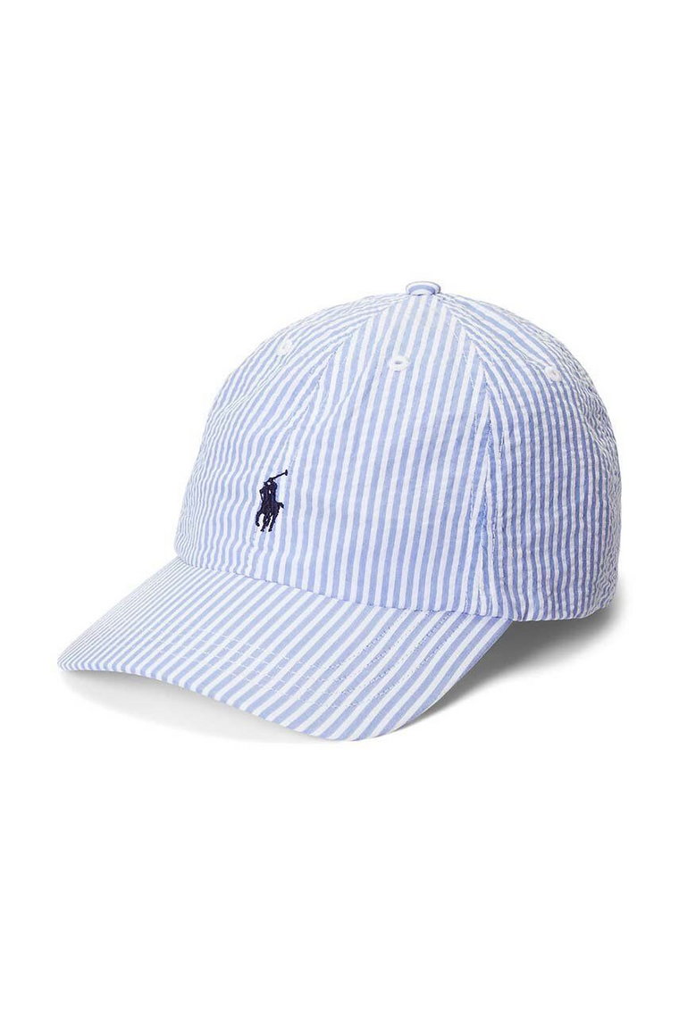 Polo Ralph Lauren czapka bawełniana dziecięca kolor niebieski wzorzysta