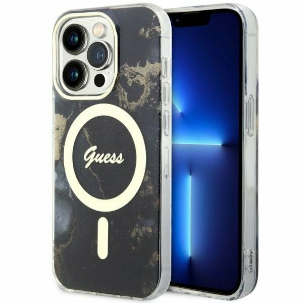 Guess GUHMP14XHTMRSK iPhone 14 Pro Max 6.7" czarny/black hardcase Golden Marble MagSafe