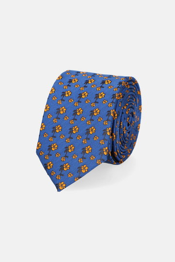 Krawat Niebieski w Kwiaty