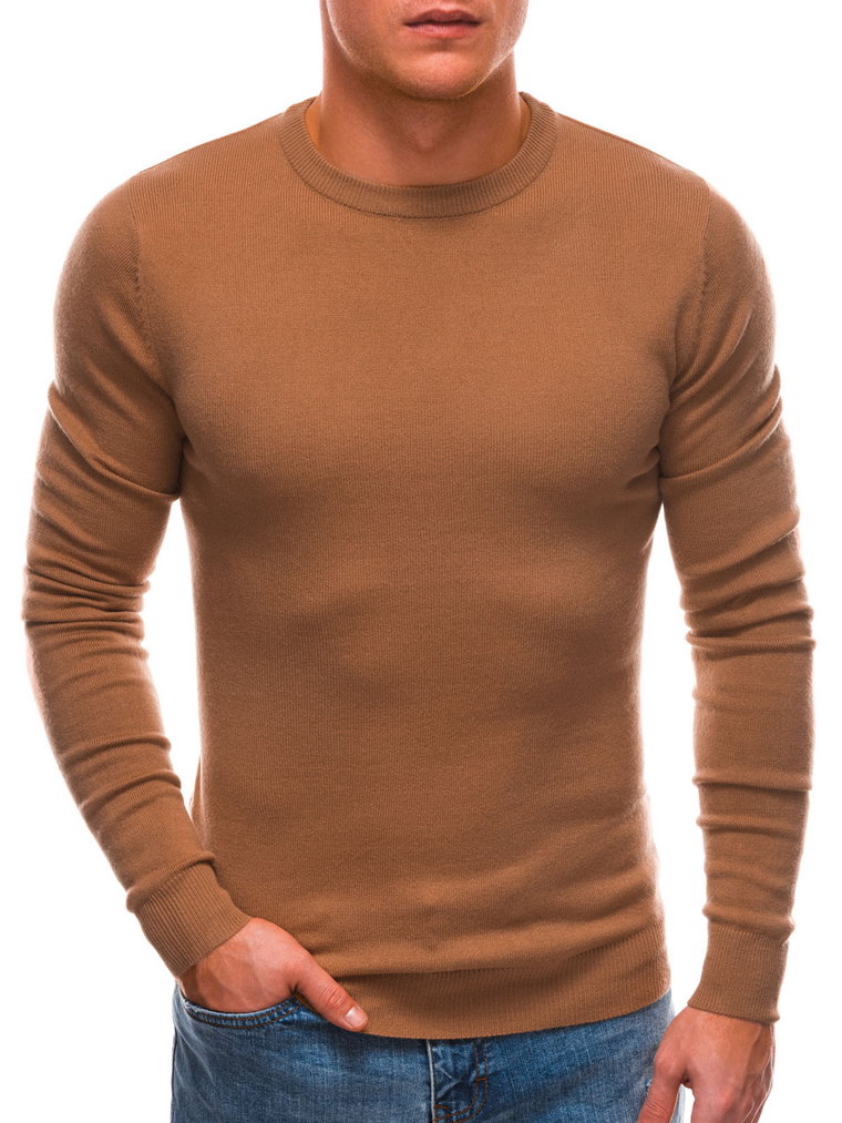 Sweter męski - jasnobrązowy V2 EM-SWBS-0100