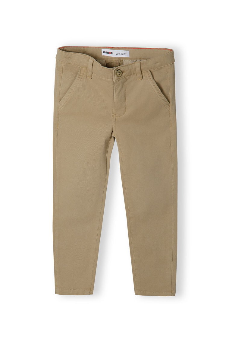 Jasnobrązowe spodnie typu chinosy chłopięce