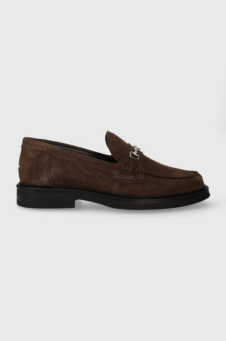 Filling Pieces mokasyny zamszowe Loafer Suede męskie kolor brązowy 44222791909