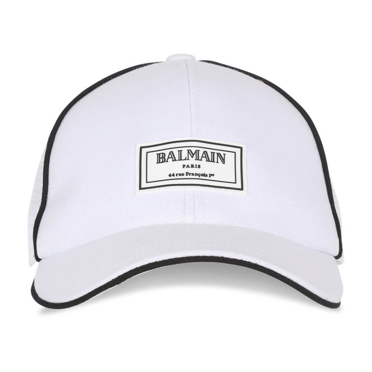 Bawełniana czapka z siatką o otwartym wzorze Balmain