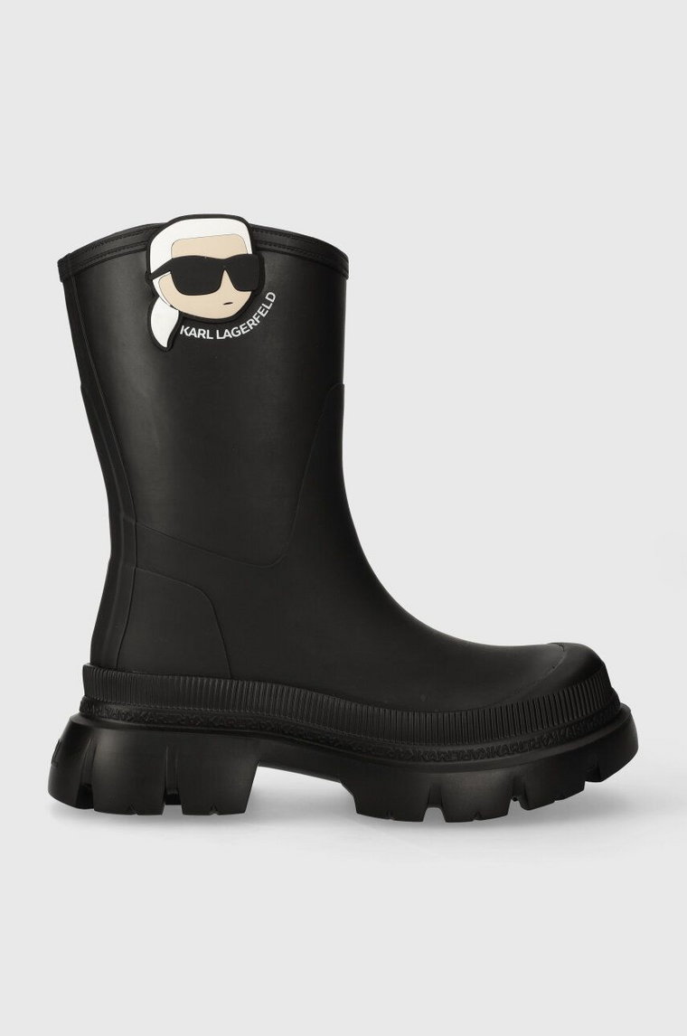 Karl Lagerfeld kalosze TREKKA RAIN NFT damskie kolor czarny KL43567