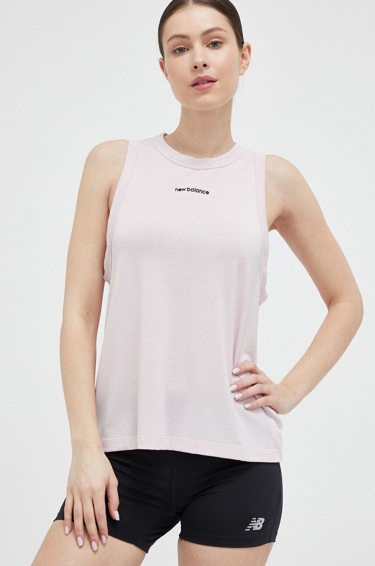 New Balance top treningowy Achiever kolor różowy