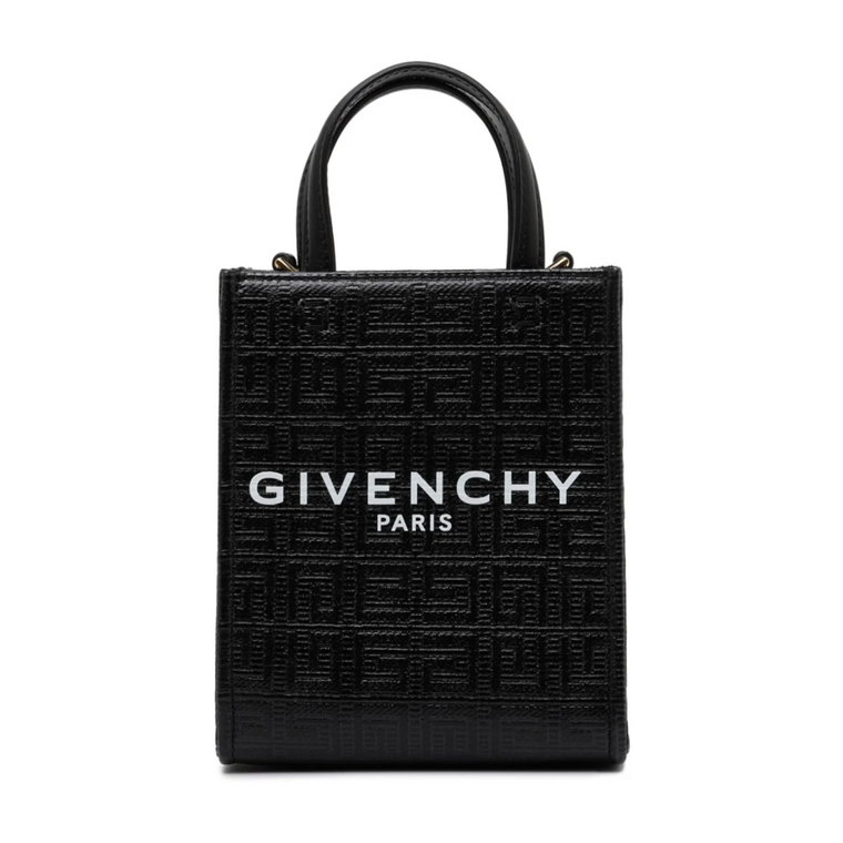 Czarna Mini Torba z Monogramem z Bawełny Givenchy