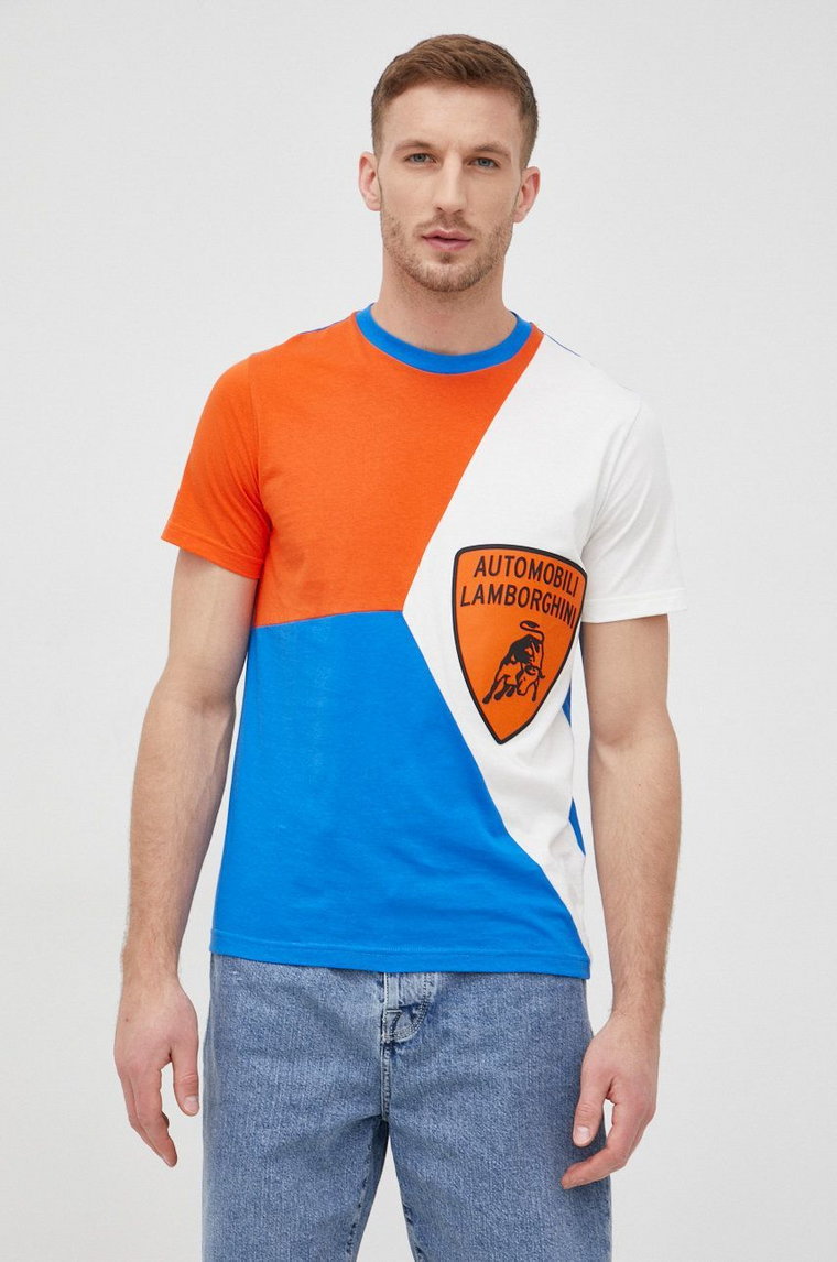 Lamborghini t-shirt męski z aplikacją