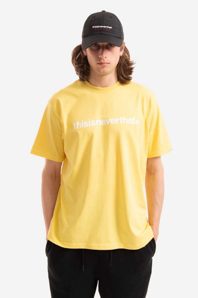 thisisneverthat t-shirt bawełniany T-Logo Tee kolor żółty z nadrukiem TN220TTSST01-LEMON