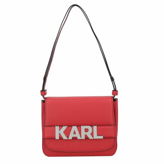 Karl Lagerfeld Letters Torba na ramię Skórzany 24 cm haute red