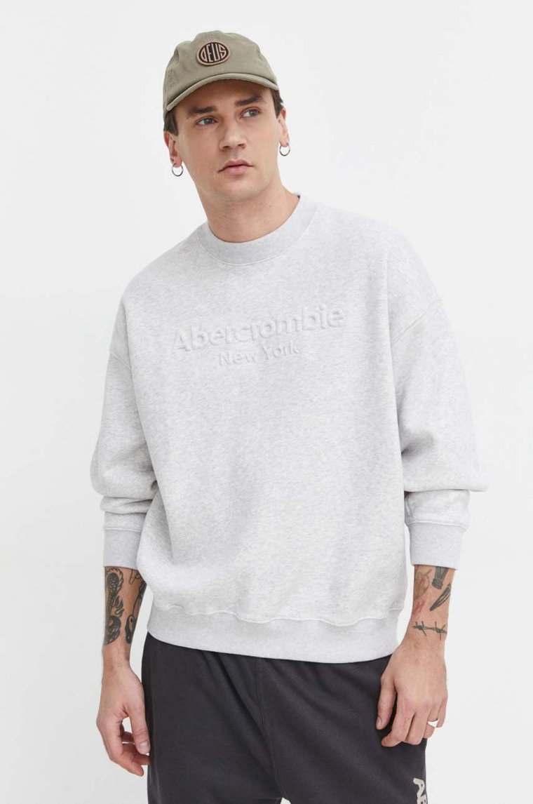 Abercrombie & Fitch bluza męska kolor szary melanżowa