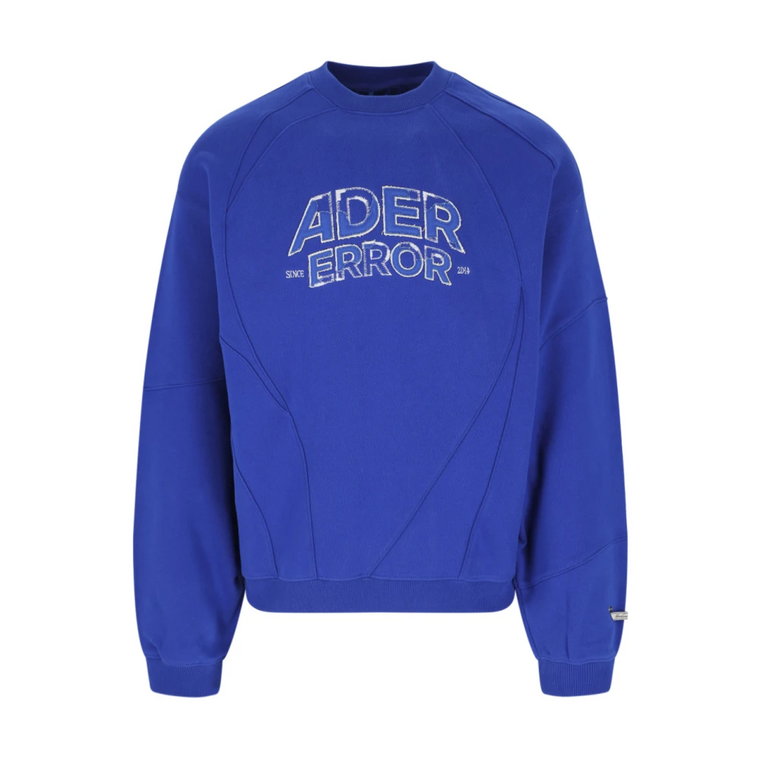 Niebieski Sweter z Białym Logo Patchem Ader Error