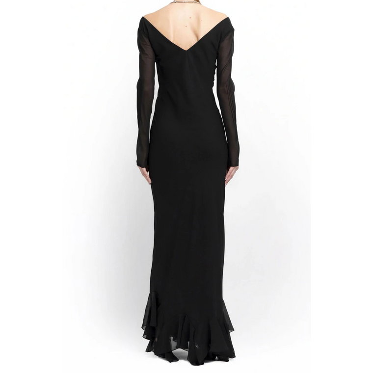 Długa Sukienka z długim rękawem i łańcuchem Givenchy