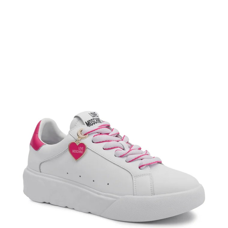 Love Moschino Skórzane sneakersy HEART45