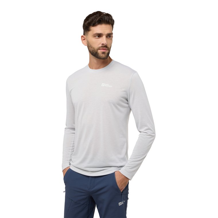 Męska bluzka z długim rękawem Jack Wolfskin VONNAN LS T M cool grey - XXL