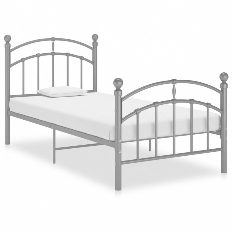 Rama łóżka, szara, metalowa, 90 x 200 cm kod: V-324969