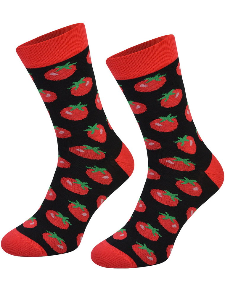 Kolorowe skarpetki Cotton Socks 163, wesołe motywy- Pomidor