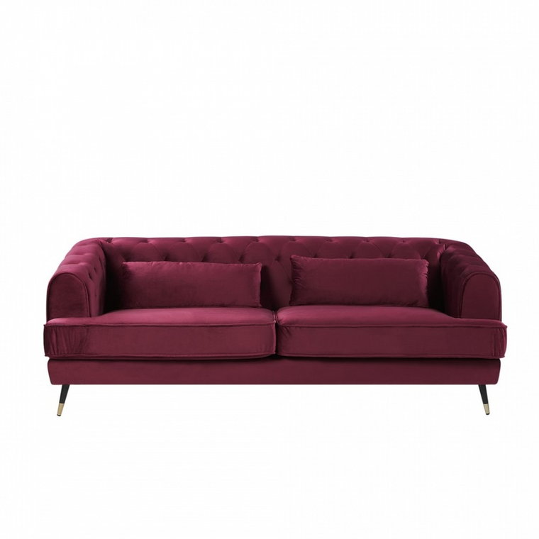 Sofa 3-osobowa welurowa bordowa SLETTA kod: 4251682251570